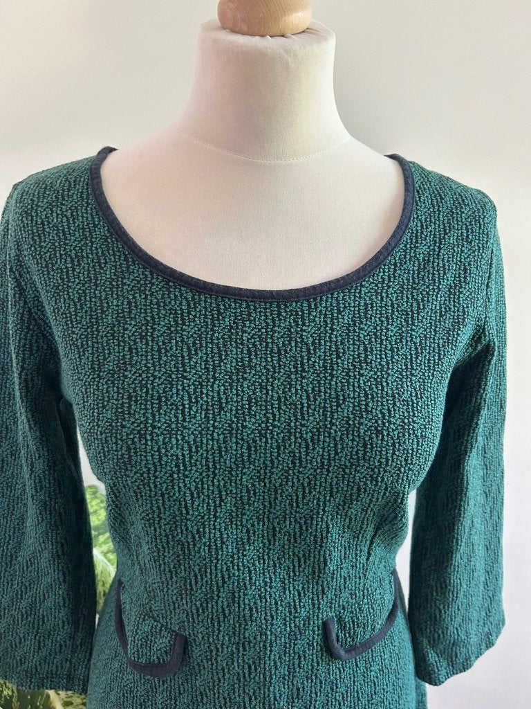 King Louie maat L groene retro najaar jurk 3466, Kleding | Dames, Maat 42/44 (L), Ophalen of Verzenden, Zo goed als nieuw, Knielengte