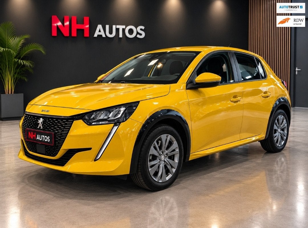 Peugeot E-208 EV Allure Pack 50 kWh SOH 91% 3-Fase, Auto's, Gebruikt, Geel, Grijs, 136 min