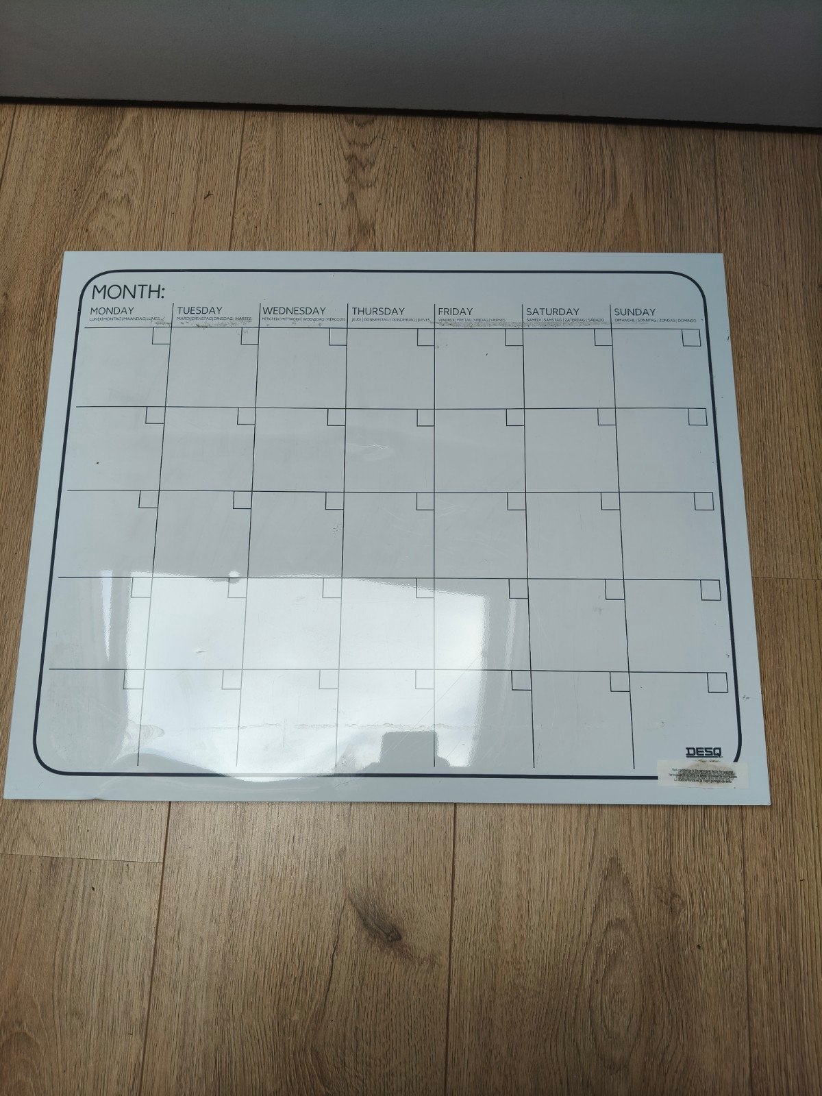Whiteboard met weekplanning, maandplanning of gezinsplanner., Ophalen, Maandkalender, Gebruikt