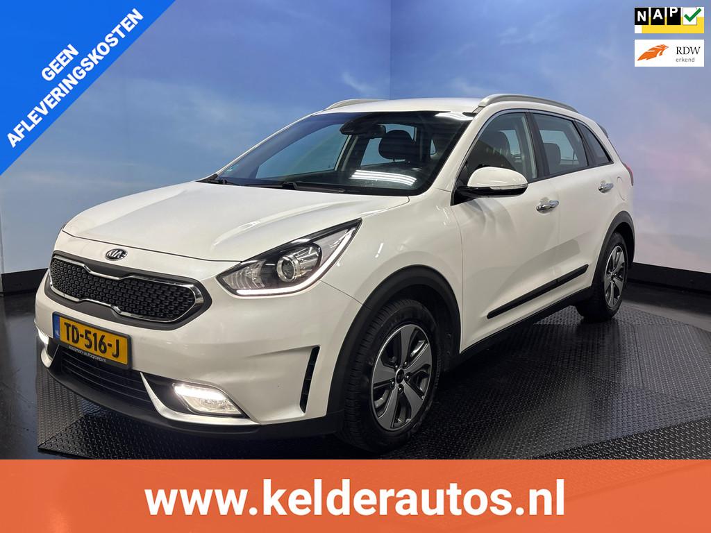 Kia Niro 1.6 GDi Hybrid DynamicLine Navi |Clima | Cruise | P, Auto's, Kia, Gebruikt, Leder en Stof, Wit, Origineel Nederlands