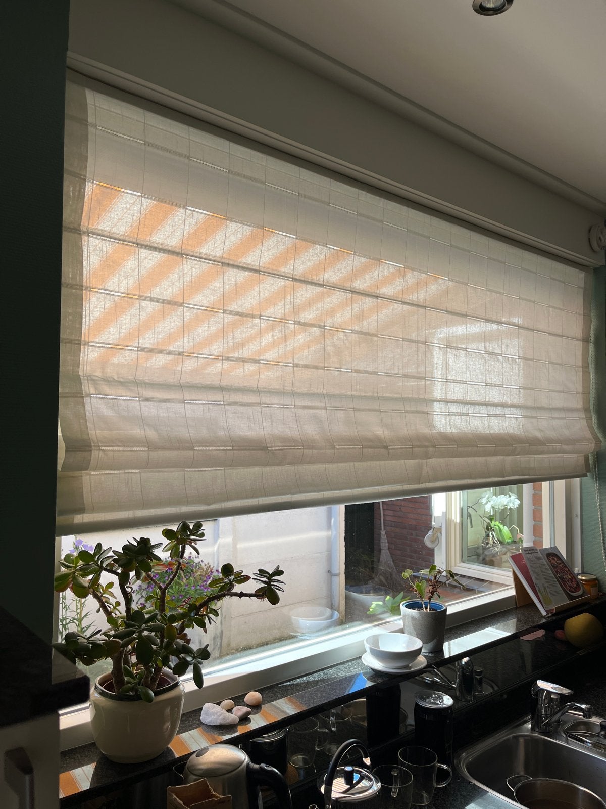 Mooi katoenen vouwgordijn, 205x125 cm, uitwasbaar, Ophalen, Gebruikt, 100 tot 150 cm, 200 cm of meer