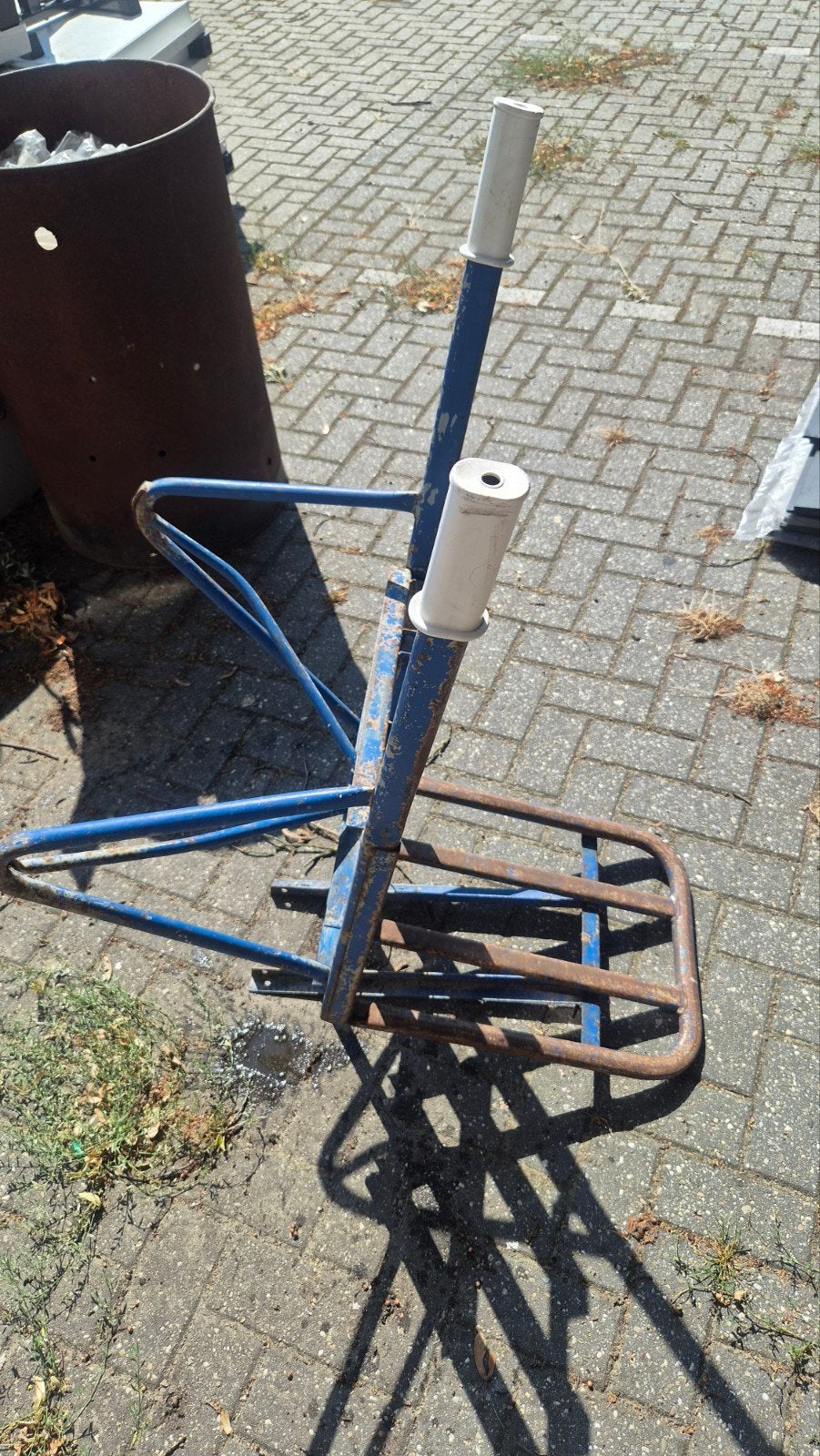 Blauwe steekwagen, gebruikt, Ophalen of Verzenden, Gebruikt, Steekwagen
