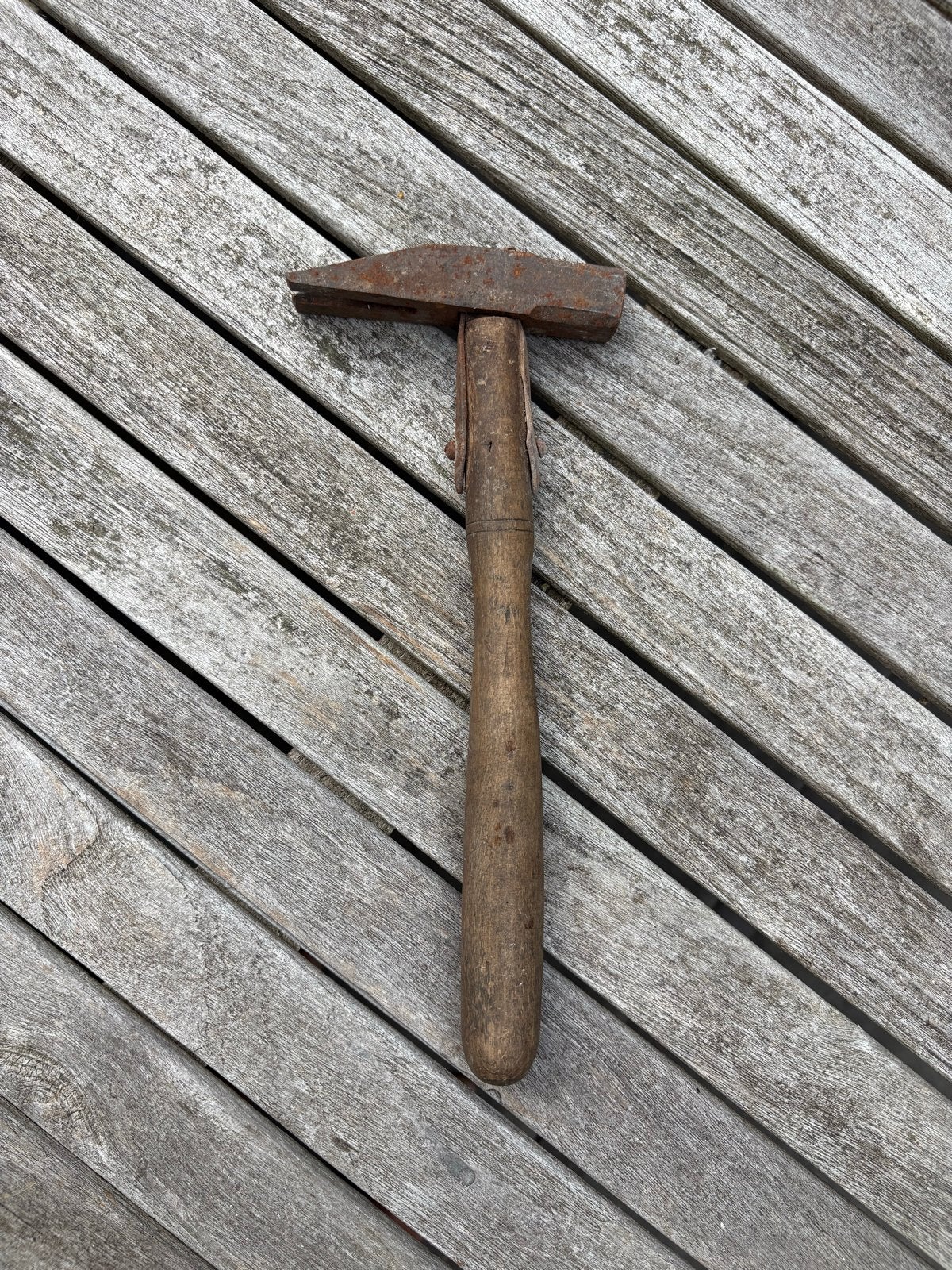 Antieke hamer met houten steel, Ophalen of Verzenden