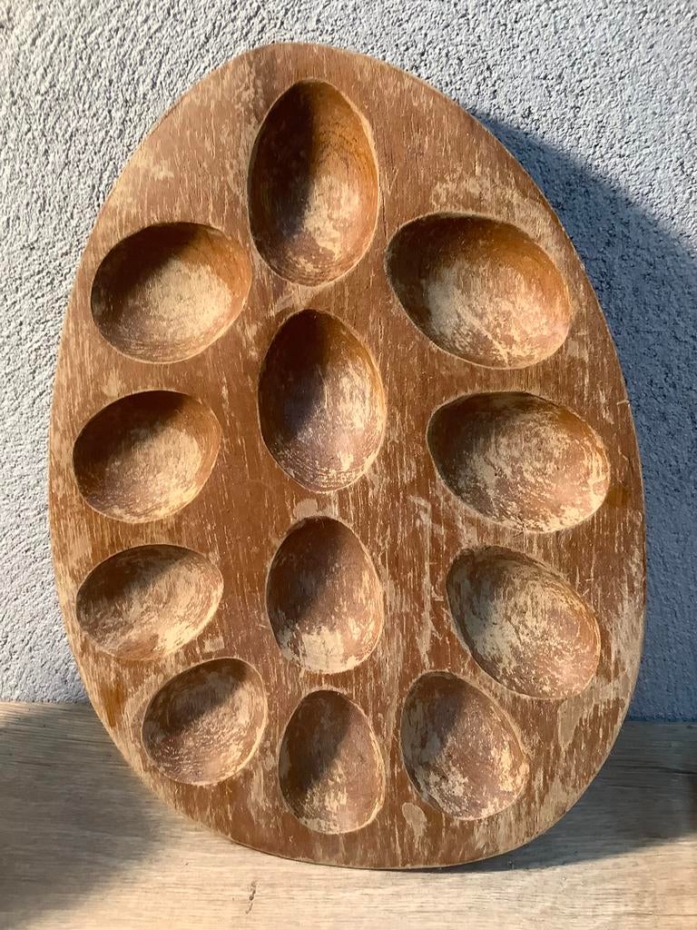 Houten schaal voor eieren eierschaal, Ophalen of Verzenden, Gebruikt, Ovaal, Hout