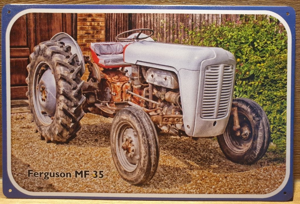 Ferguson MF35 grijs tractor reclamebord van metaal wandbord