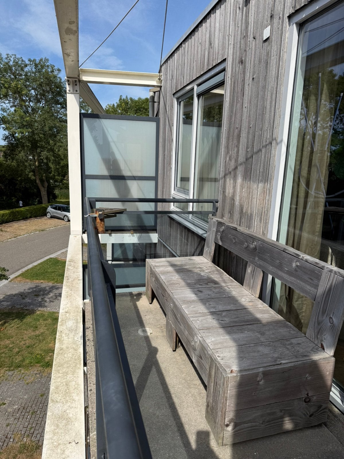 Bankje hout - balkon, Ophalen, Gebruikt, Hout