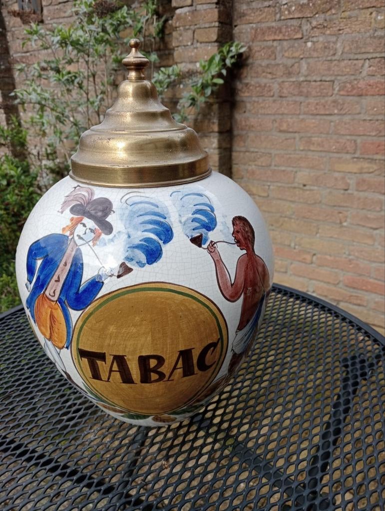 Authentieke Delft Holland Tabakspot - 34 cm hoog, Ophalen