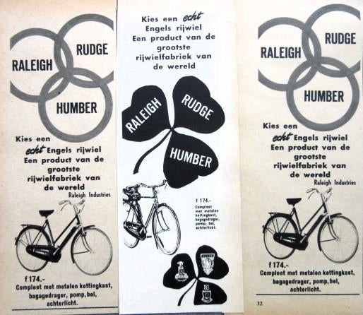 9 oude advertenties reclames fietsen 54 fiets rijwiel Rudge, Ophalen of Verzenden, Gebruikt, Overige typen