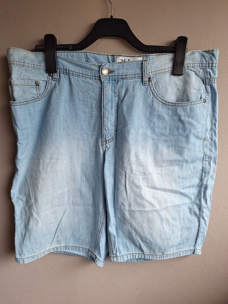 Blauwe stretch (jeans) korte broek van John Baner, maat 54, Kort, Blauw, John Baner, Maat 46/48 (XL) of groter