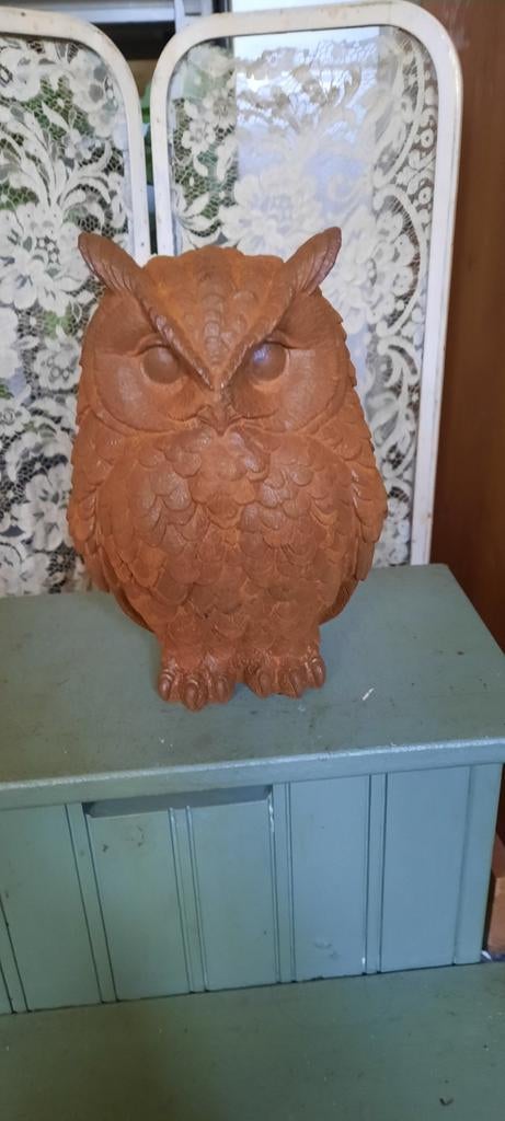 Decoratieve Uil - gietijzer, Tuin en Terras, Tuinbeelden, Ophalen of Verzenden, Nieuw, Metaal