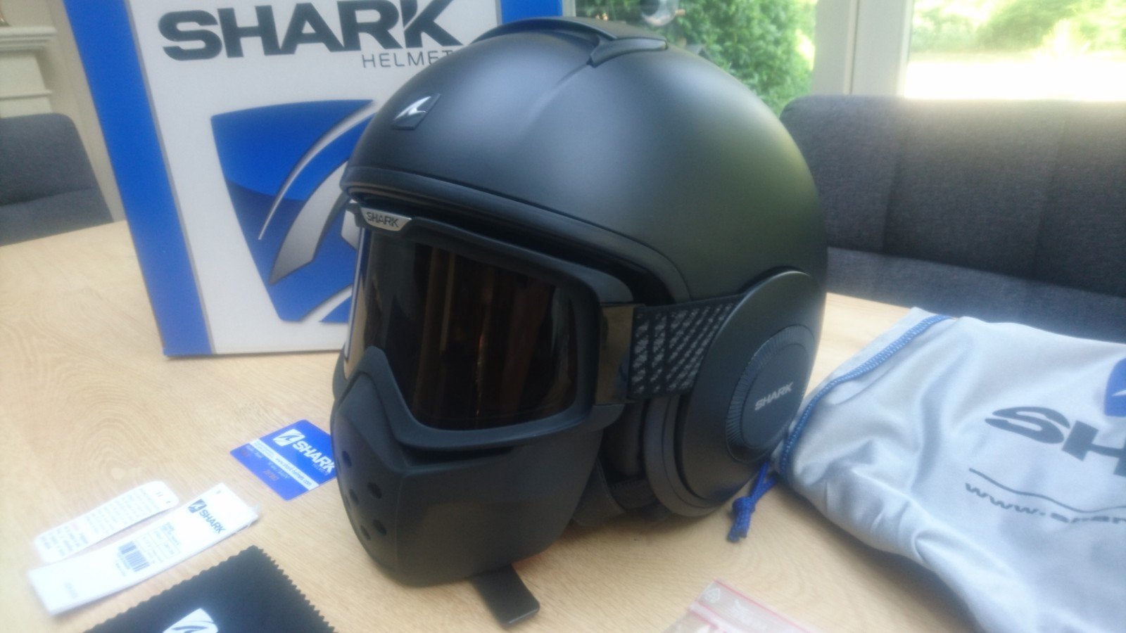 Shark Raw Jethelm Z.G.A.N. Maat L, Motoren, Ophalen of Verzenden, Tweedehands, Jethelm, Shark