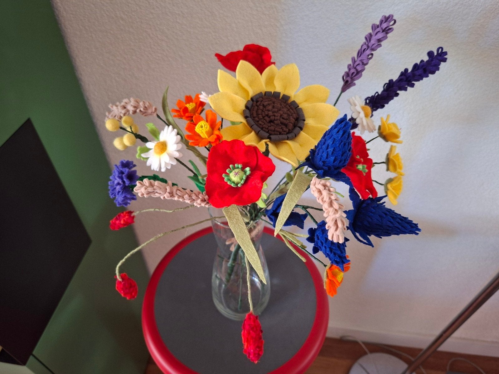 Groot veldboeket/ zomer bloemen van vilt, Ophalen of Verzenden, Nieuw