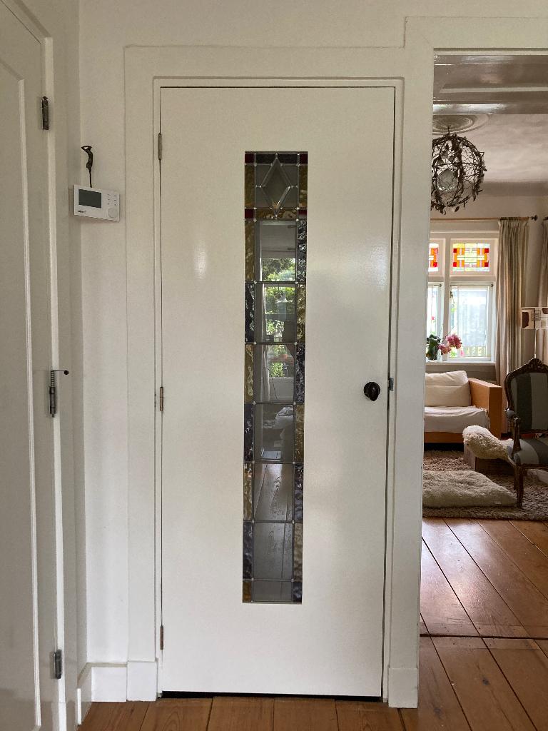 Kastdeuren glas in lood, en suite, Ophalen, Minder dan 80 cm, Binnendeur, Zo goed als nieuw