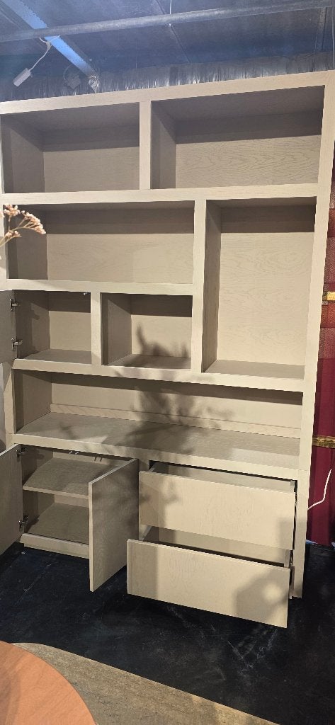 Kabinet/Vakken Kast Taupe 150cm Breed | SHOWMODEL, Bornsestraat, 200 cm of meer, 150 tot 200 cm, Met lade(s)