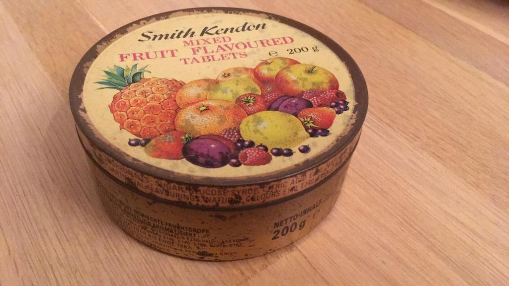 Smith Kendon Mixed Fruit Flavour Travel Sweets blik, Verzamelen, Blikken, Ophalen of Verzenden, Gebruikt, Overige