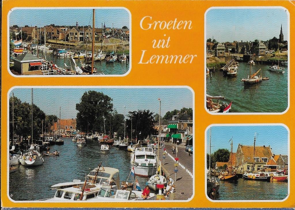 Q0273 Gelopen ansichtkaart Lemmer Friesland, Verzamelen, Ophalen of Verzenden, 1980 tot heden, Gelopen, Friesland