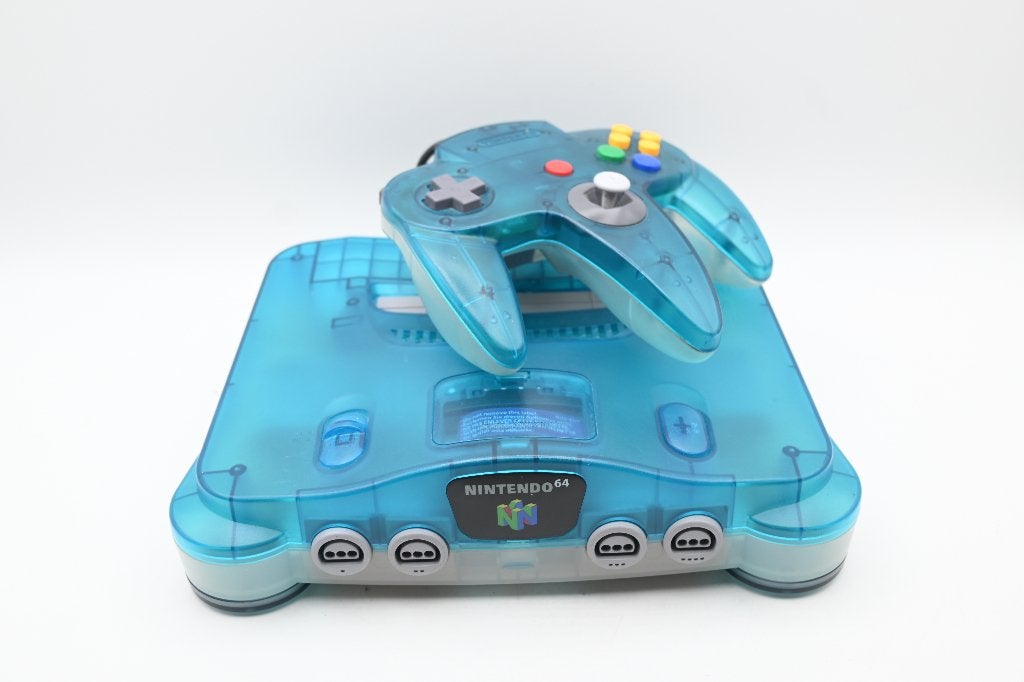 Nintendo 64 Console Aqua Blue + controller, Spelcomputers en Games, Nintendo, Gebruikt, Onbekend, Ophalen of Verzenden