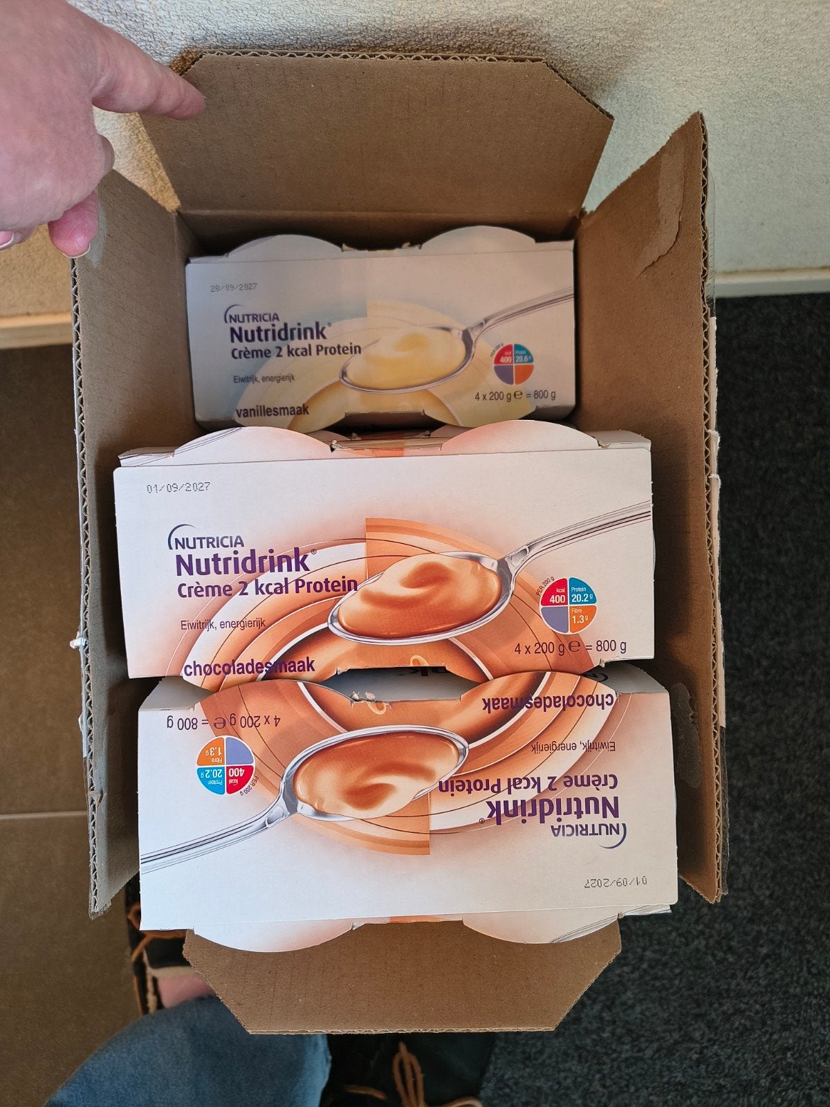 nutridrink nutricia creme toetjes, Ophalen