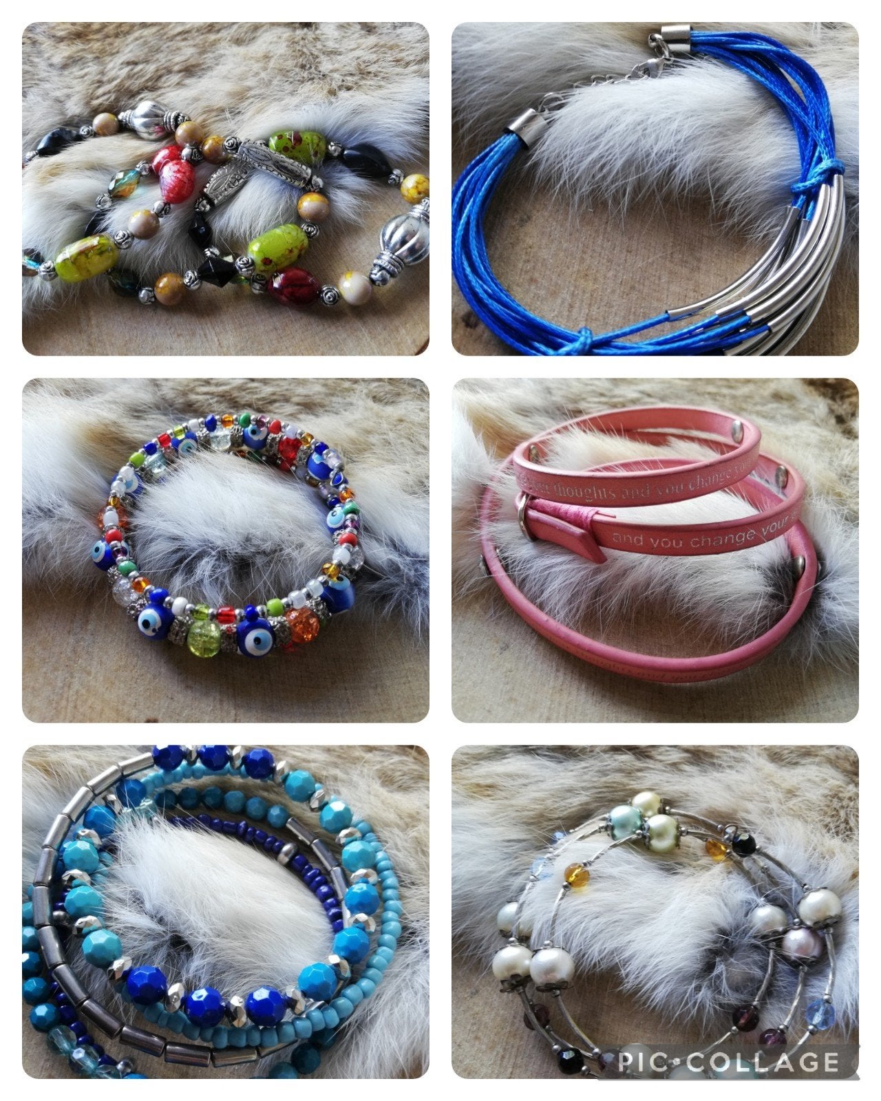 Diverse Armbanden: Blauw, Parelmoer & Turks Oog, Overige materialen, Blauw, Nieuw, Ophalen of Verzenden