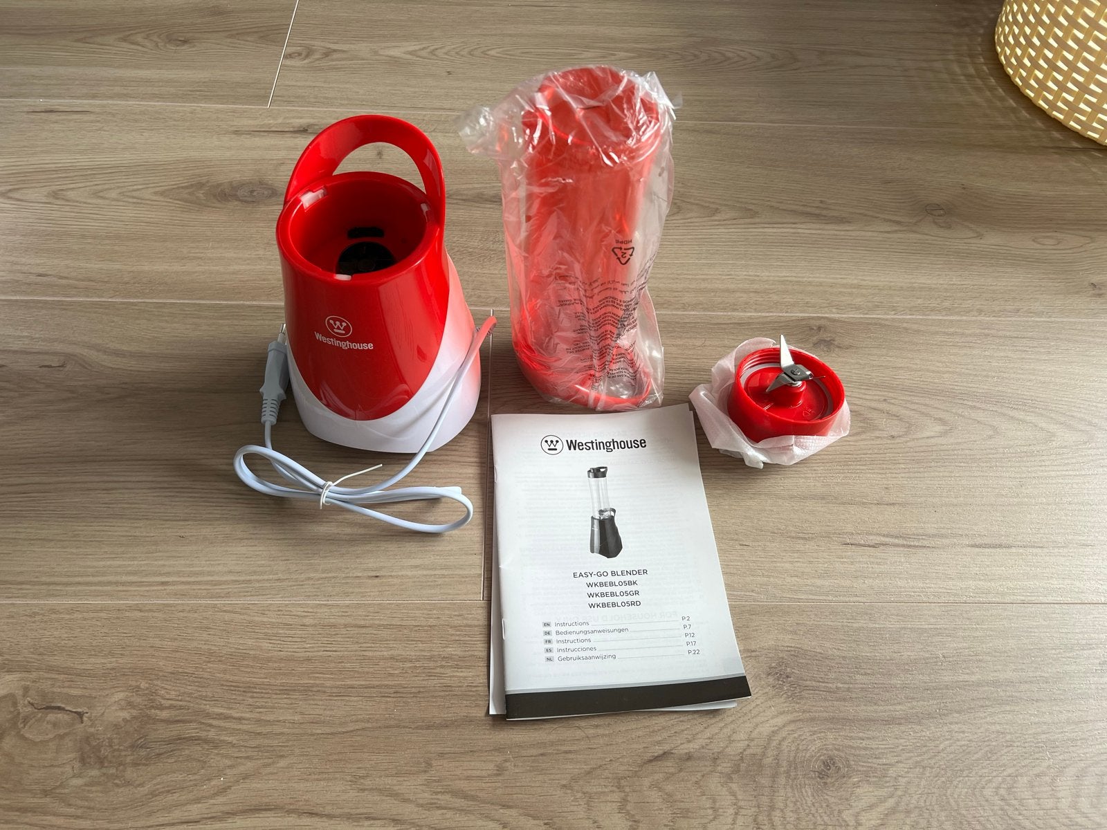 Westinghouse Easy-Go Blender - Rood/Wit, Witgoed en Apparatuur, Ophalen, Nieuw, Blender to go