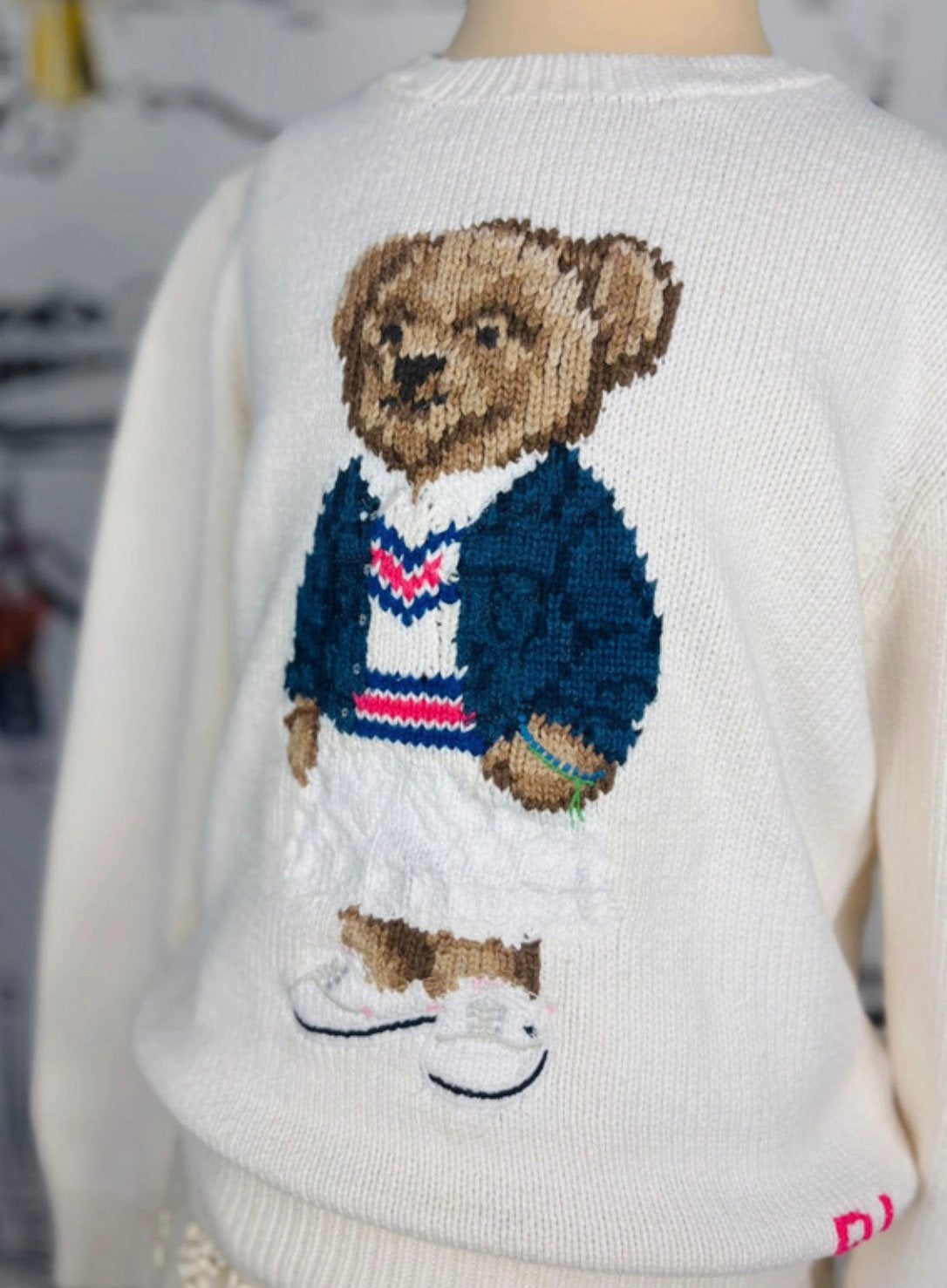 Ralph Lauren meisjes trui met beertje maat 8-10, Meisje, Trui of Vest, Ophalen of Verzenden, Zo goed als nieuw