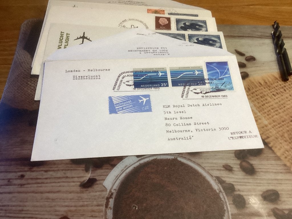 No4139 KLM Londen Melbourne 18-12-1983 Nederland jaargang, Postzegels en Munten, Ophalen of Verzenden, Onbeschreven, Nederland