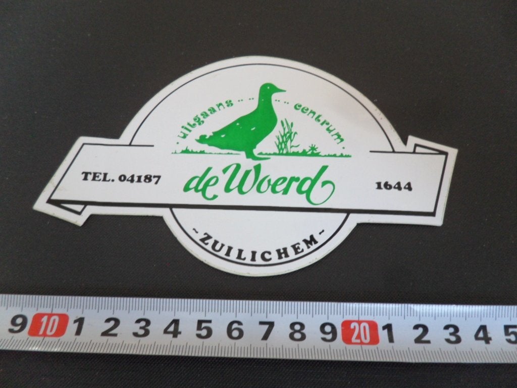 sticker Zuilichem DE WOERD uitgaans centrum 04187-1644, Verzamelen, Ophalen, Zo goed als nieuw