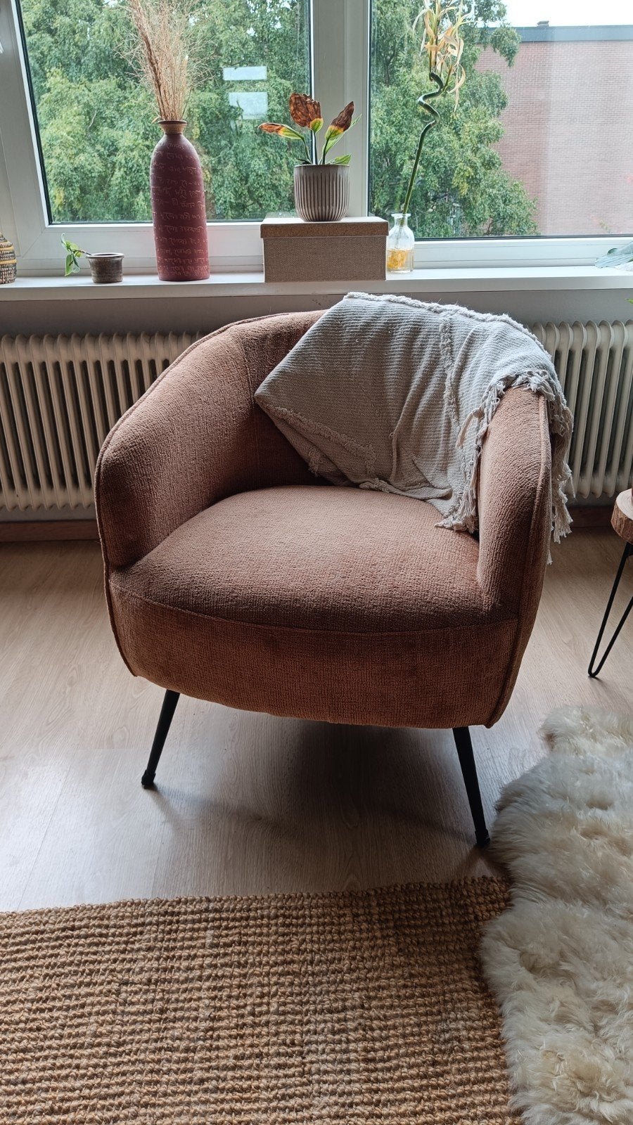 Mooie fauteuil, Ophalen, 75 tot 100 cm, Zo goed als nieuw, Stof