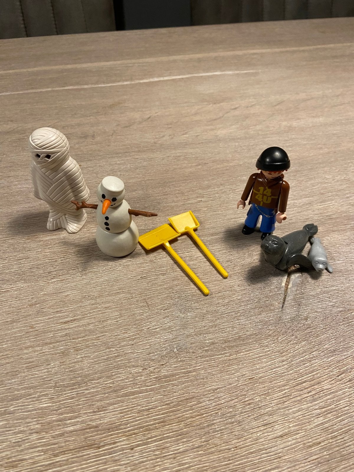 Playmobil set: Mummie, Sneeuwpop, Jongen, Zeehonden, Ophalen of Verzenden, Gebruikt, Complete set, Figuren