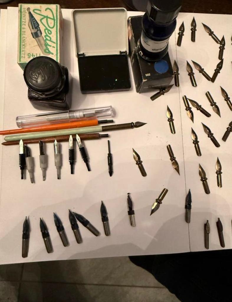Vintage Kalligrafie Set: Pennen, Inkt & Nibs, Ophalen of Verzenden