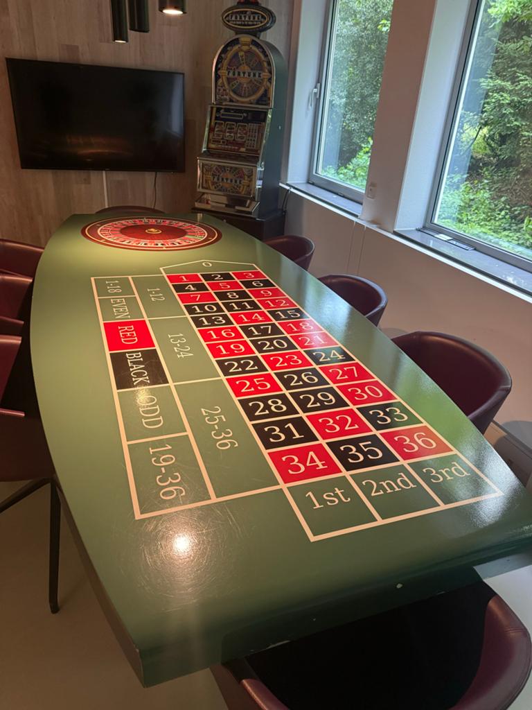 Professionele Sier Roulettetafel  - Casino Ervaring, Hobby en Vrije tijd, Vijf spelers of meer, Ophalen, Zo goed als nieuw