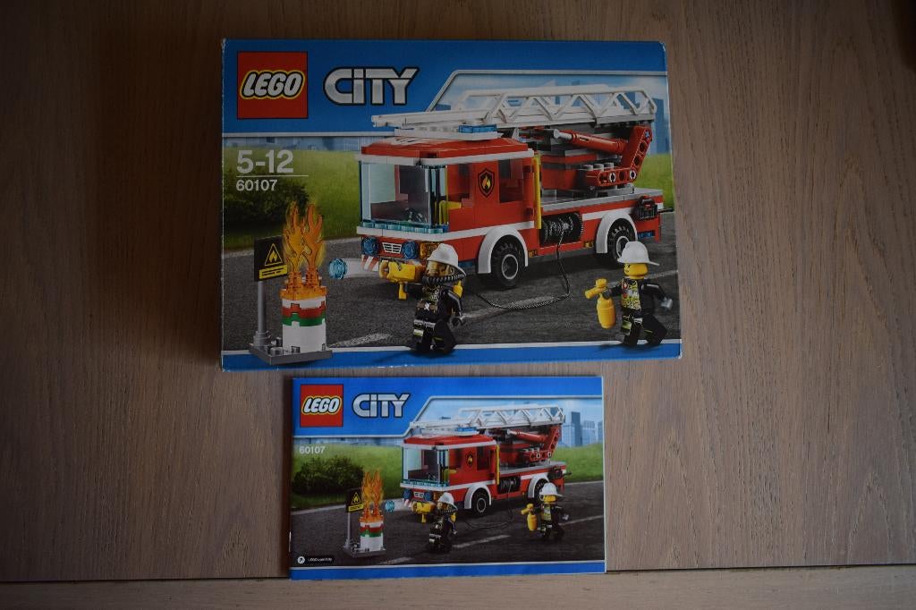 Lego 60107 City brandweer ladderwagen, Lego, Ophalen of Verzenden, Zo goed als nieuw, Compleet