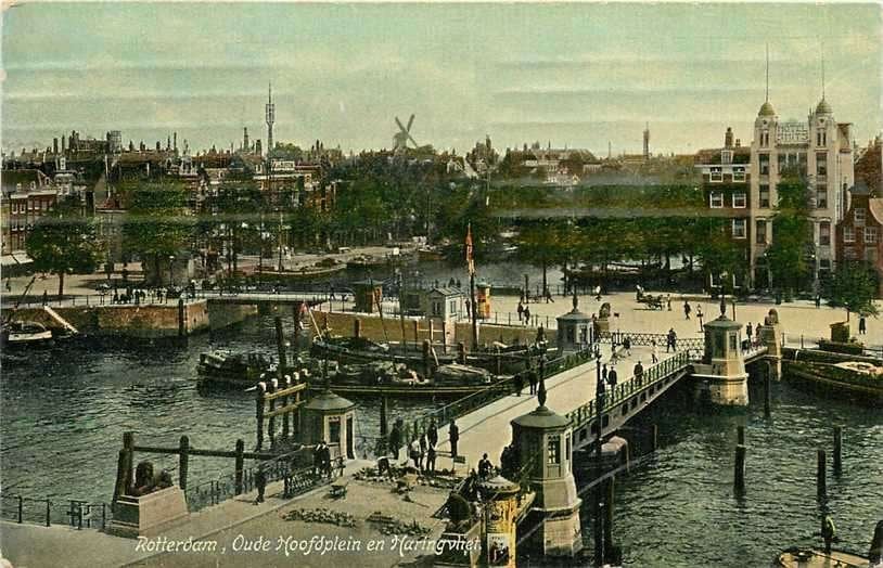 380-821-043 Rotterdam Oude Hoofdplein en Haringvliet, Verzenden, Voor 1920, Zuid-Holland