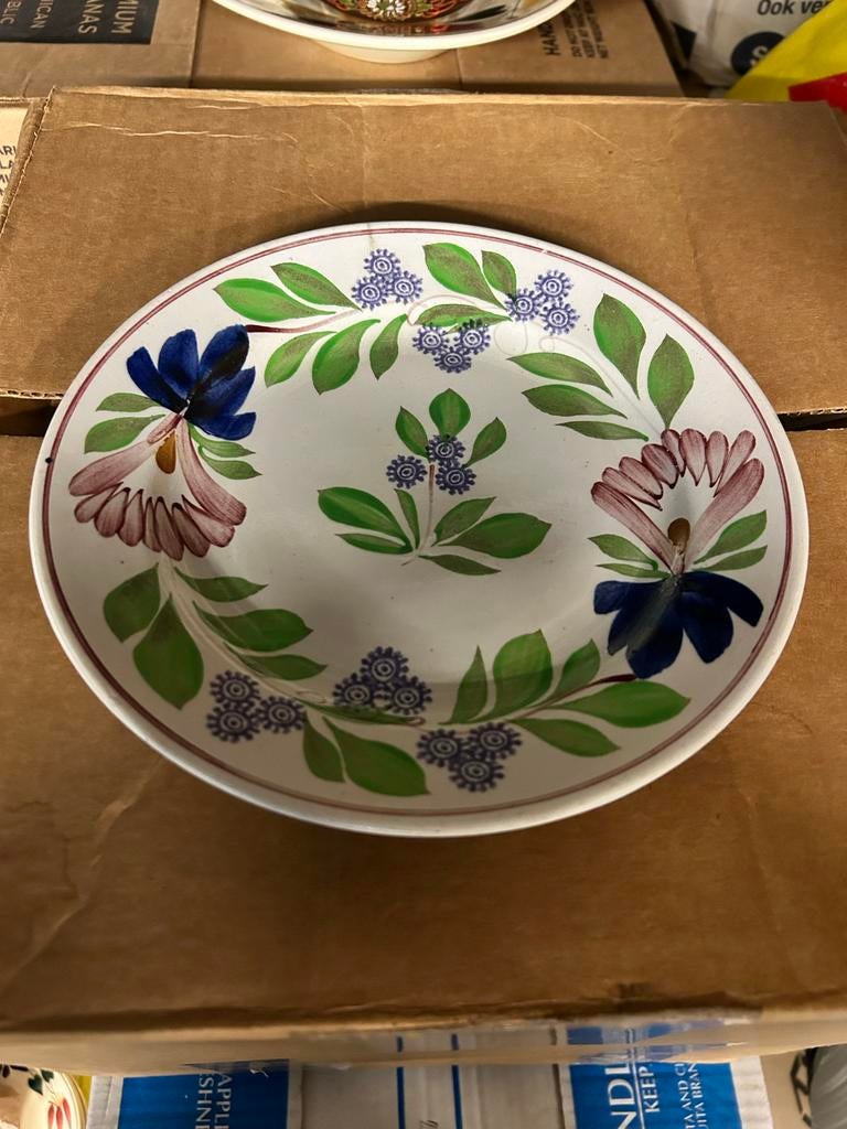 Boerenbont bordje Societe Ceramique Maastricht 21,5 cm, Ophalen of Verzenden