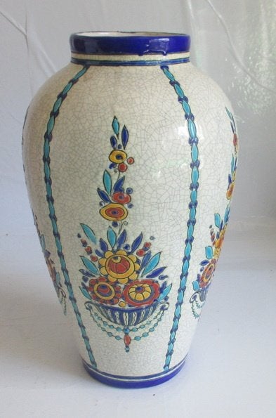 art deco Boch Keramis vaas Catteau bloemen motief 179, Antiek en Kunst, Verzenden