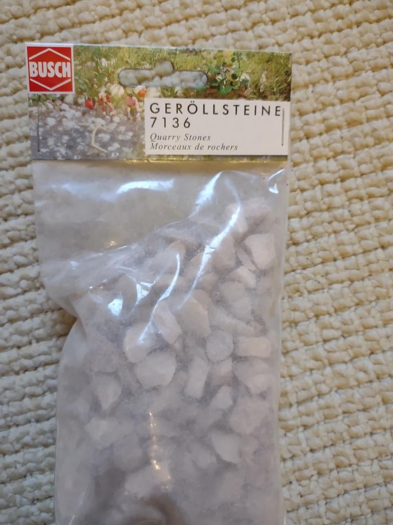 Busch H0 7136 Geröllsteine, 230 gr., nieuw in OVP, Overige merken, Natuur, Gelijkstroom of Wisselstroom, Nieuw
