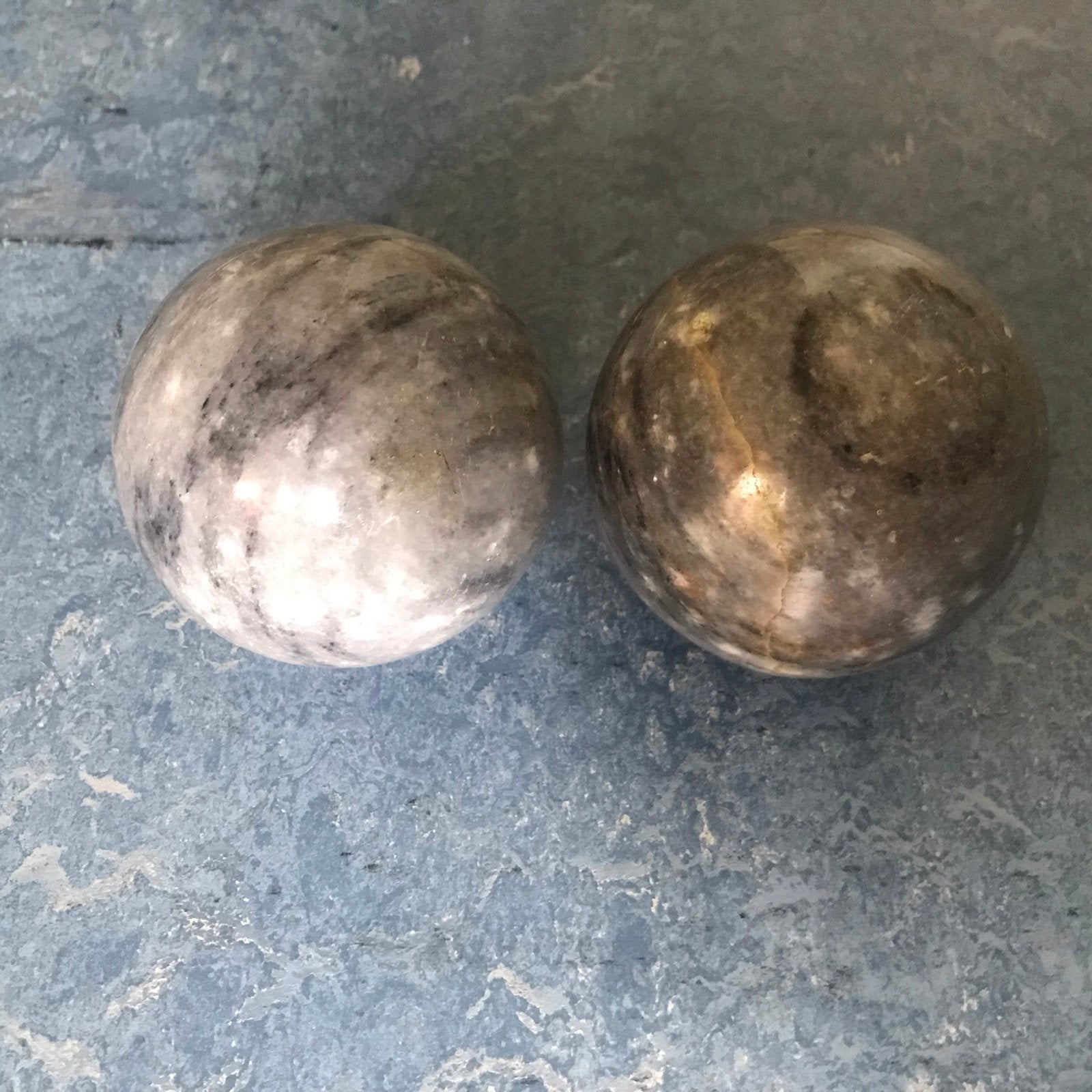 Decoratieve marmeren bollen - set van 2, Ophalen, Zo goed als nieuw