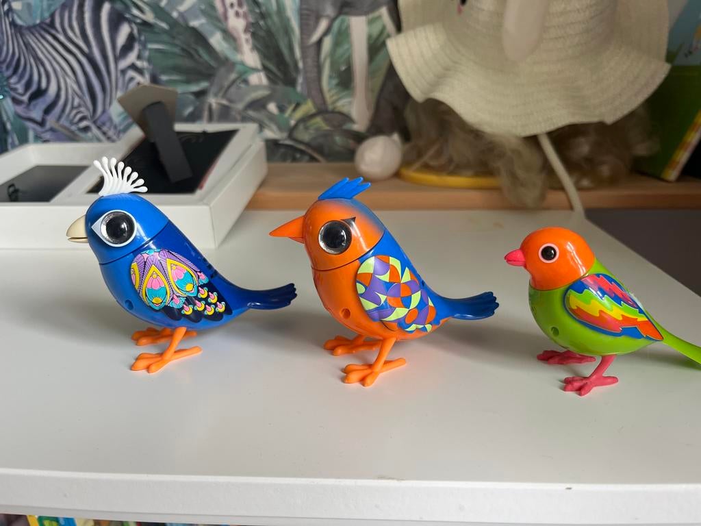 Digibirds - 3 zingende vogeltjes, apart of samen, Kinderen en Baby's, Speelgoed | Overig, Ophalen, Gebruikt, Jongen of Meisje
