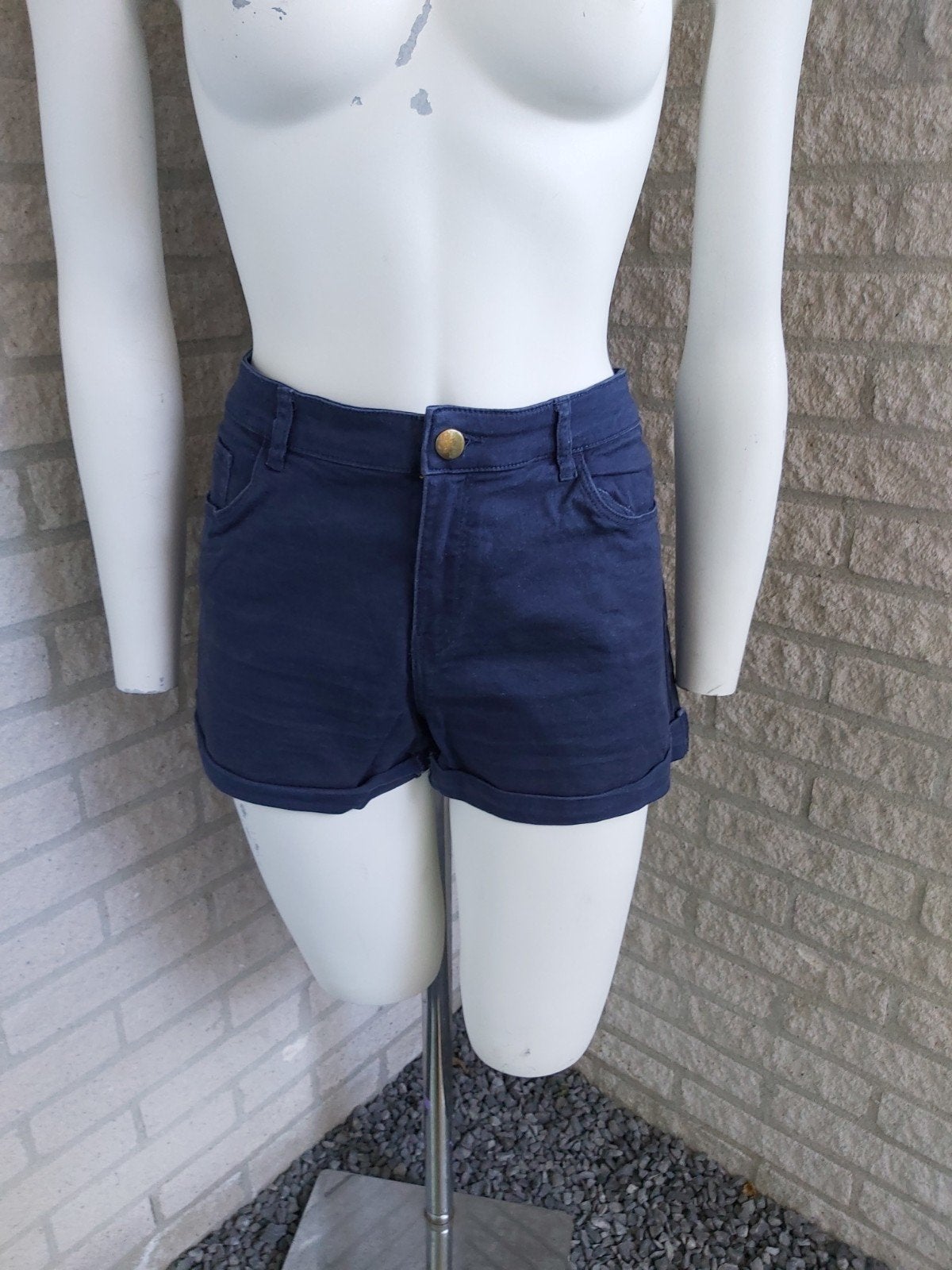 Blauwe korte broek van H&M maat L, H&M, Kort, Blauw, Maat 42/44 (L)