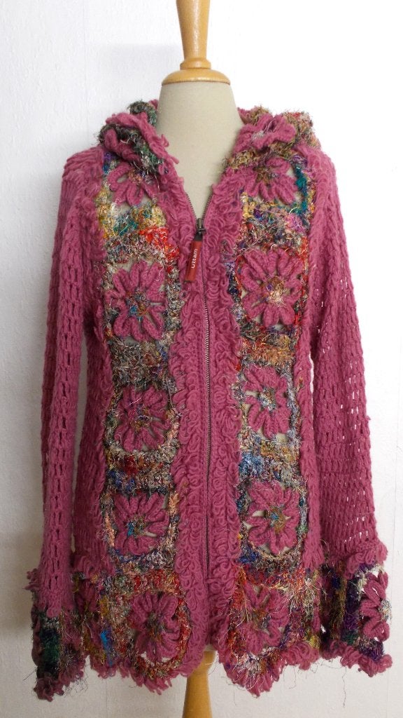 Apart hippy halflang vest met capuchon van Uttam London! L, Verzenden, Zo goed als nieuw, Maat 42/44 (L), Meerkleurig