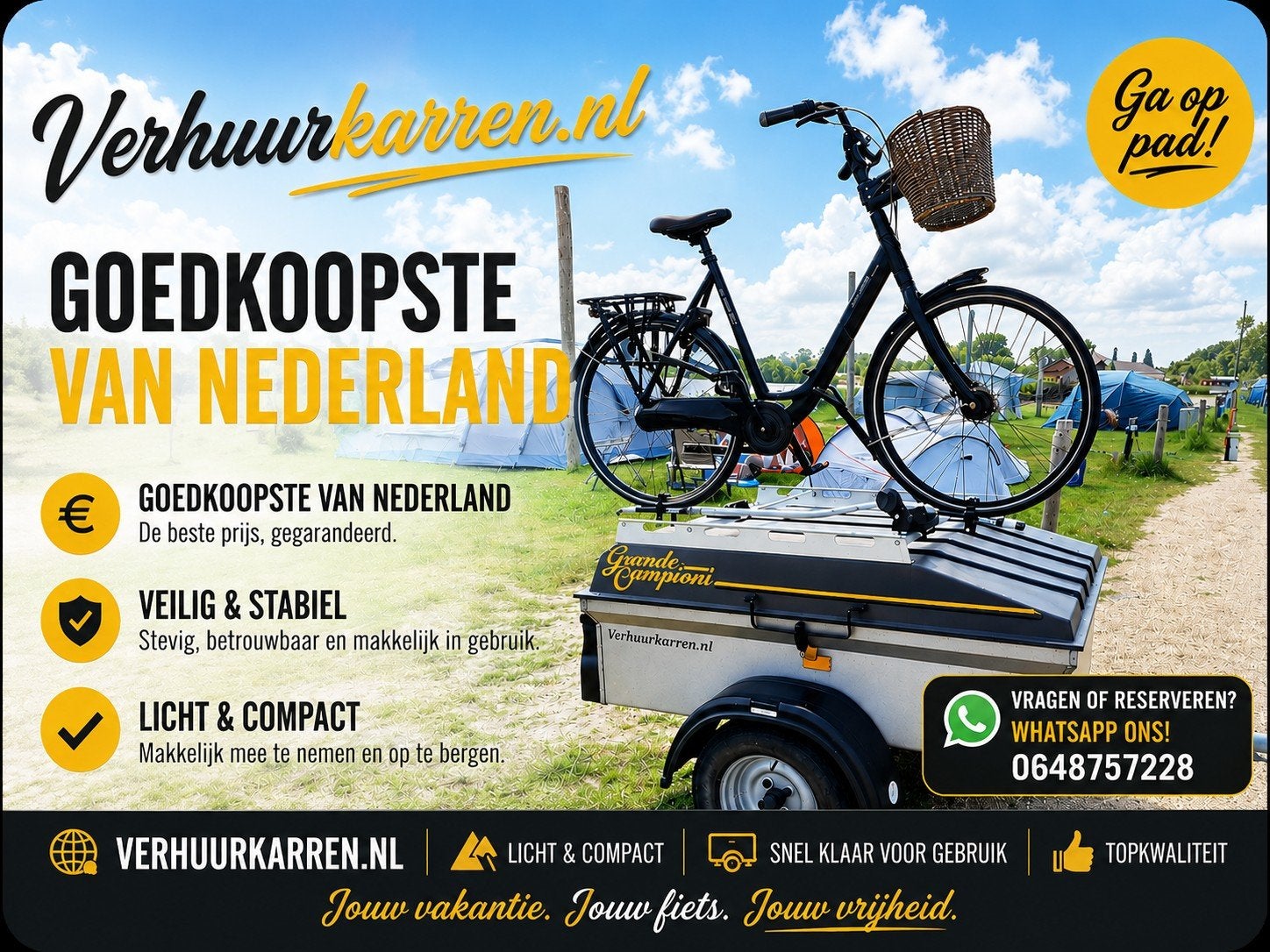 verhuurkarren/bagagewagens huren, Fietsen en Brommers, Ophalen