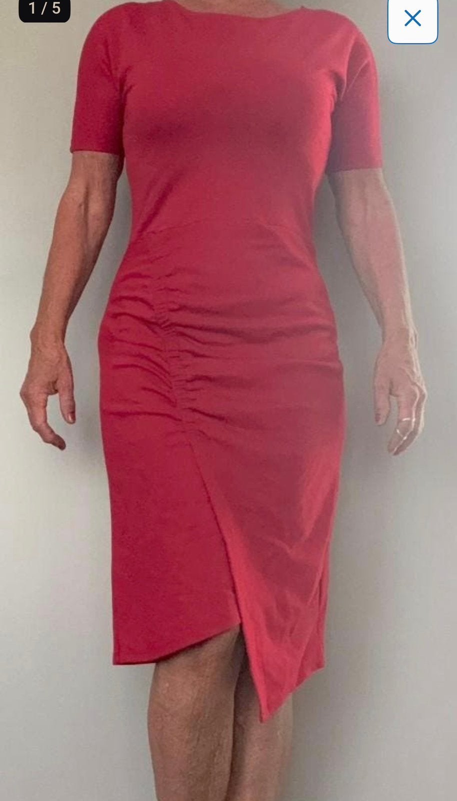 Jurk driekwart mouw, Kleding | Dames, Jurken, Maat 38/40 (M), Verzenden, Zo goed als nieuw, Rood