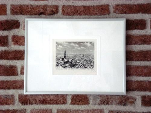 Gilbert Renson 1885 - 1948     Belgié ., Antiek en Kunst, 30 cm, Ets, Stadsgezicht, Origineel