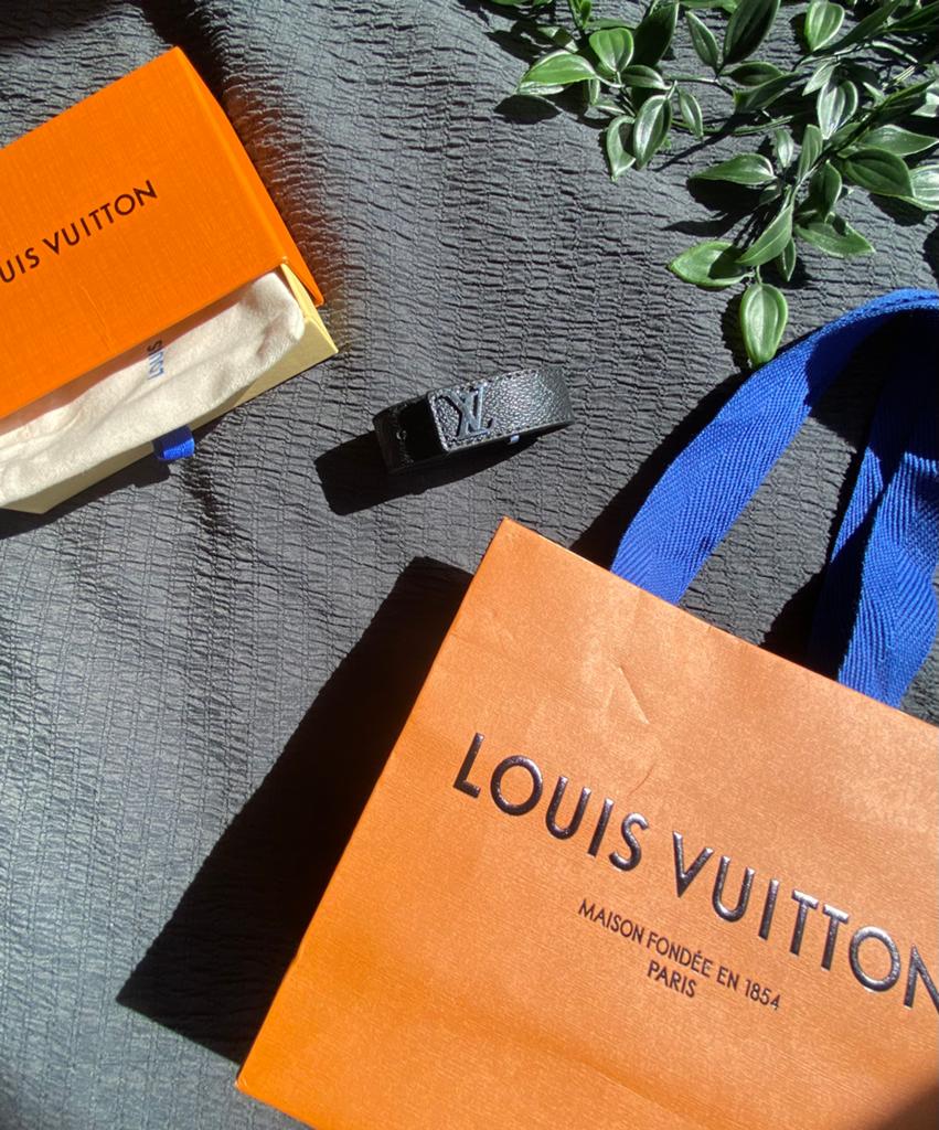 LV slim bracelet, Verzenden, Zo goed als nieuw, Zwart, Leer