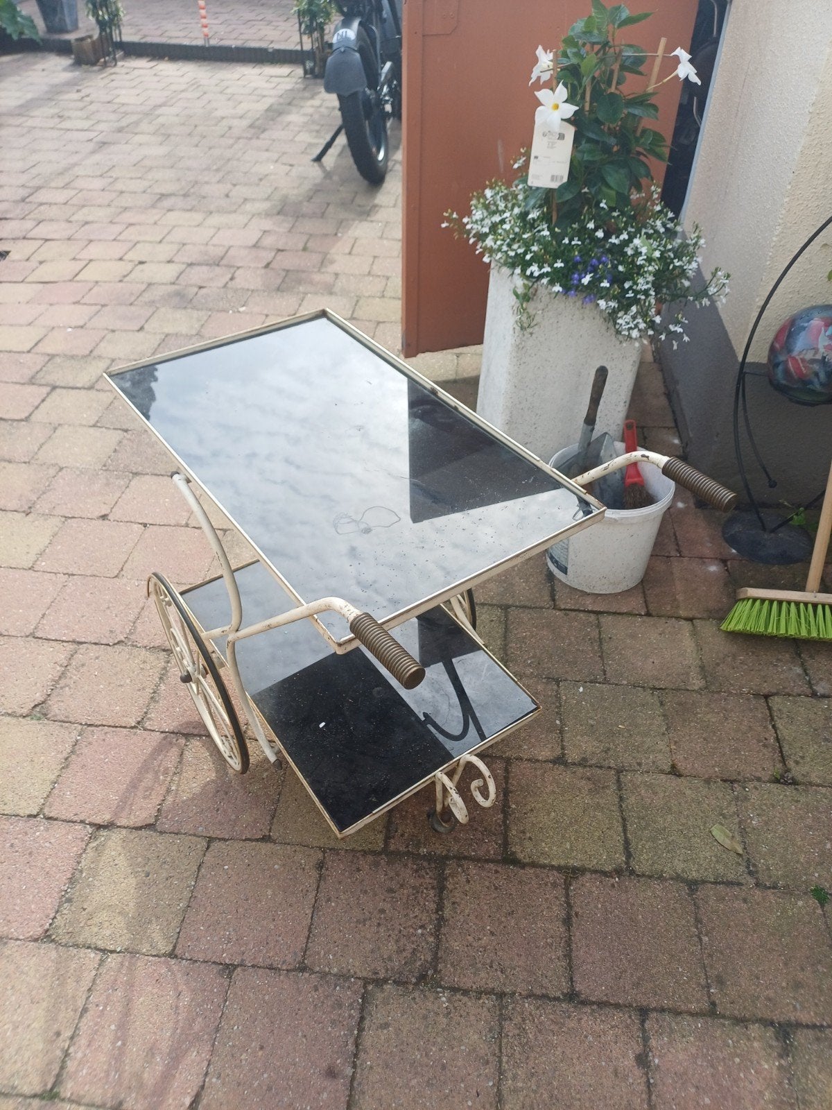 Antieke  metalen barkar met veel sierwerk zie foto's, Ophalen of Verzenden