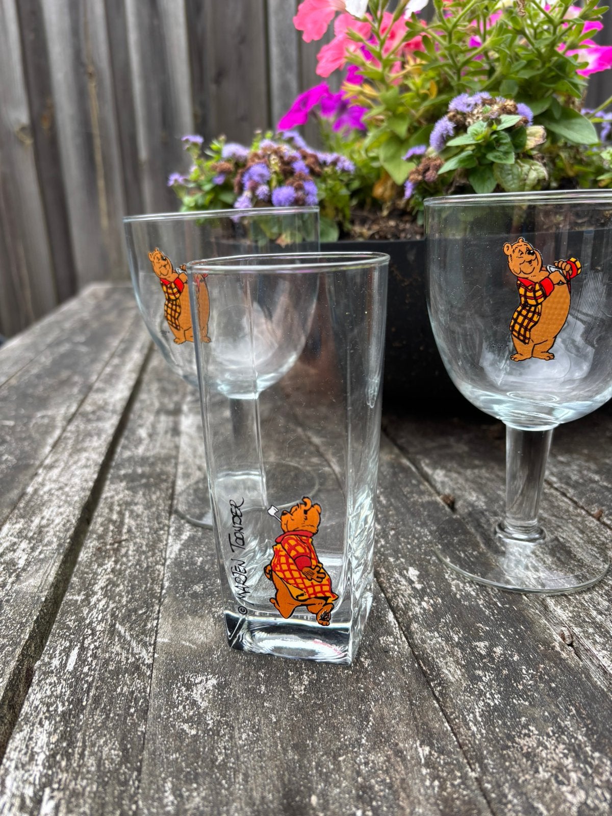 Olie B Bommel , MaartenToonder 2 x bier en 1 longdrink glas, Verzenden