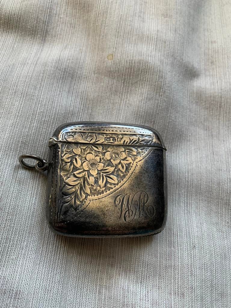 Antiek Zilveren Tondeldoosje met Bloemgravures, Antiek en Kunst, Antiek | Goud en Zilver, Zilver, Ophalen of Verzenden