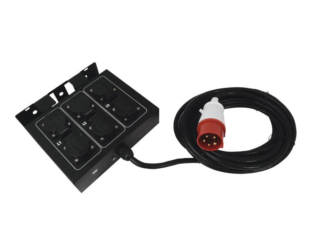 Eurolite SB-65 splitter box 16A drie fasen naar 6x 230V, ., Overige typen, Nieuw, Ophalen of Verzenden