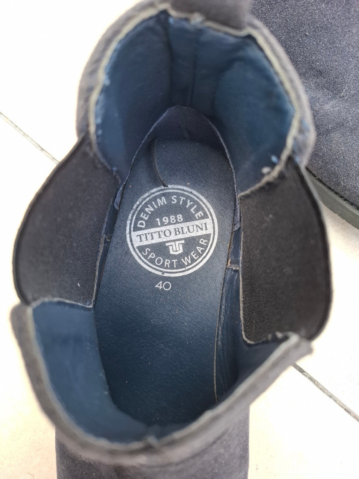 Tito Bluni Enkellaarsjes – Zwart/Donkerblauw – Maat 40, Blauw, Boots, Ophalen of Verzenden, Zo goed als nieuw