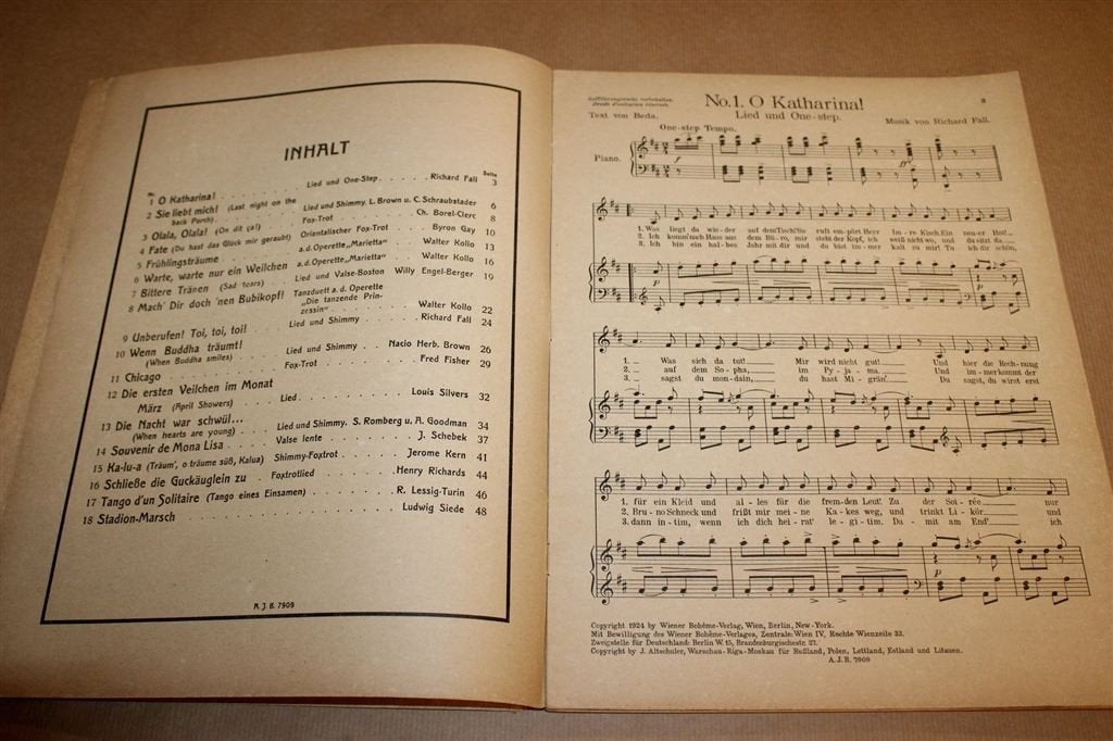 Zum 5 Uhr Tee III — Bladmuziek Schlagers, Vintage 1924, Ophalen of Verzenden, Gebruikt, Artiest of Componist, Piano